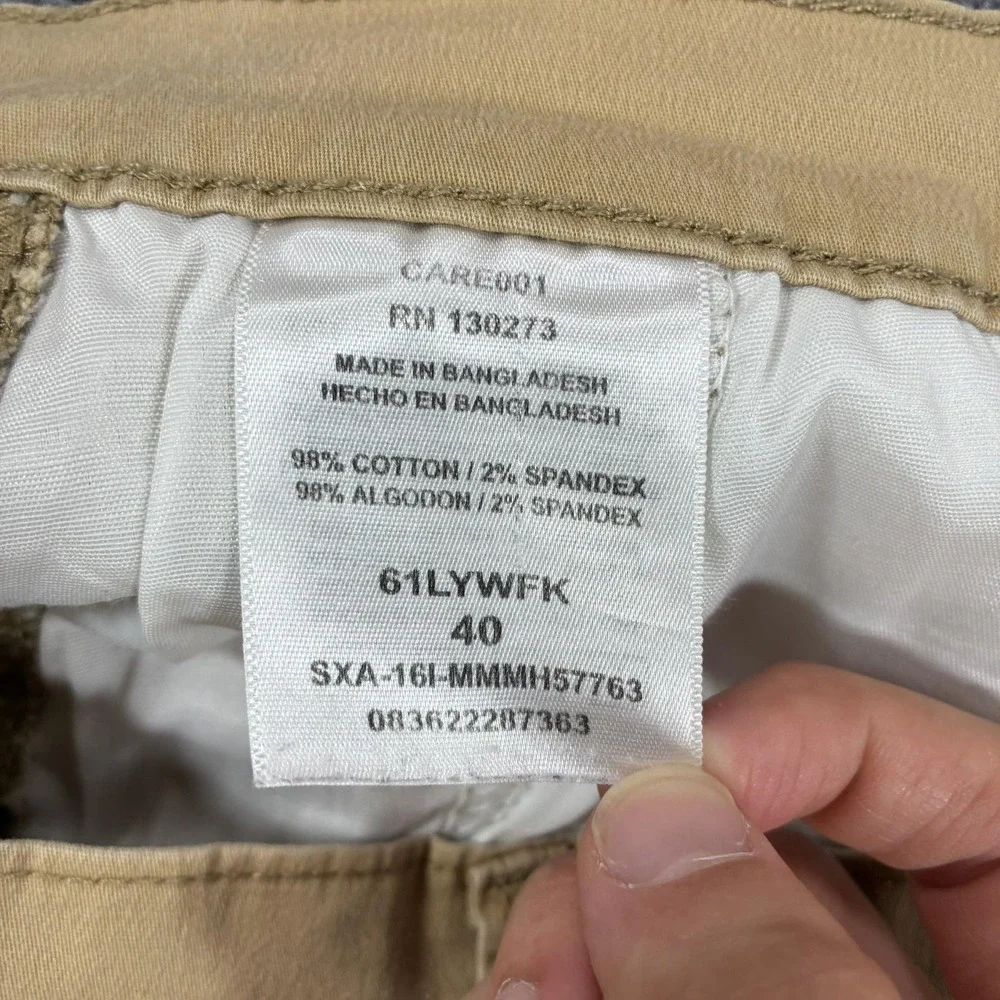 Wrangler Chino Shorts Mens 40 Beige Stretch Regular Fit 10 Inseam Casual